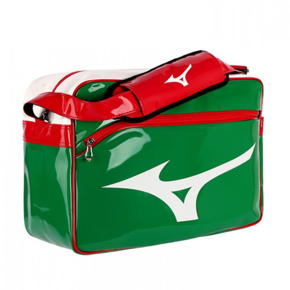 Mizuno Women's RB Enamel M Bag Green/Red (33ED8F0135-RSD)